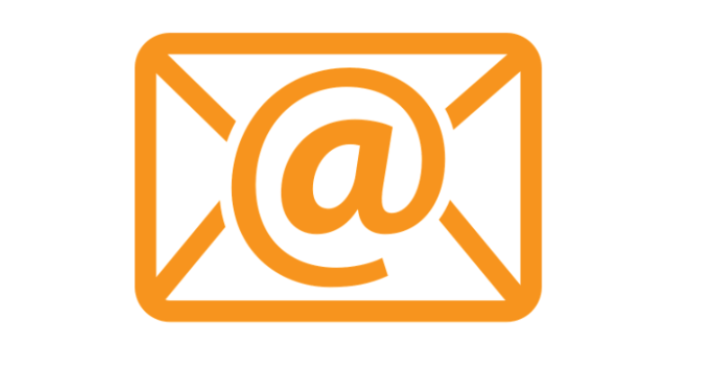 Envelope with @ symbol to represent an email
