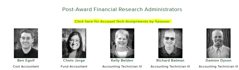 Post-Award Financial Research Administrators