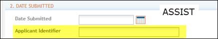 Applicant Identifier in Assist