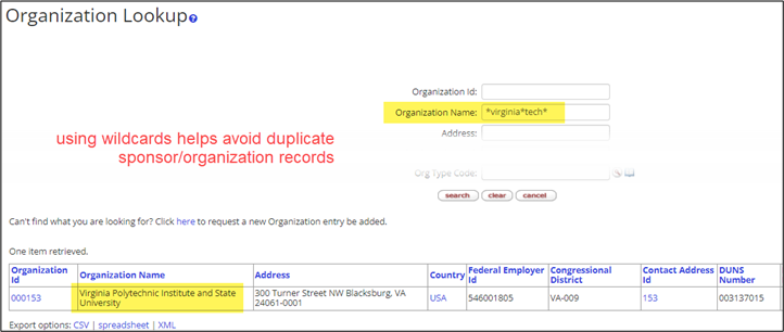 organization lookup