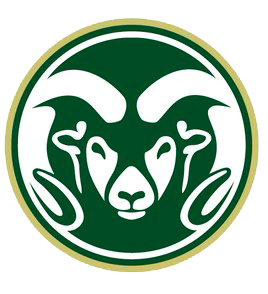 CSU green, gold, white ram head logo
