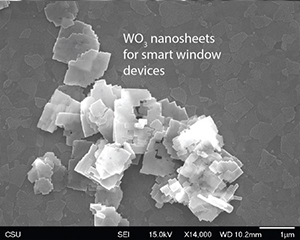 WO3 nanosheets for smart window devices